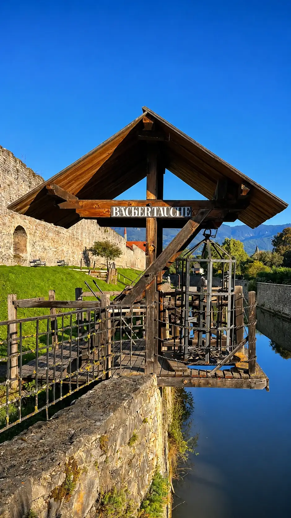 Replica of the "Baker's Dunking Cage"
